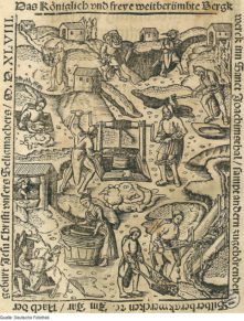 2А. Добыча серебра в Иоахимстале (гравюра 1548 года)