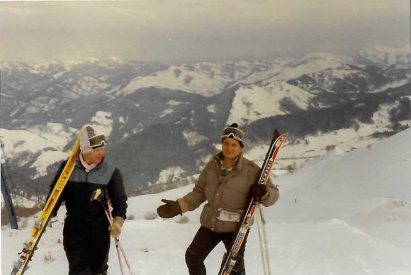 Джиль Понтекорво на лыжах. 1970-е годы