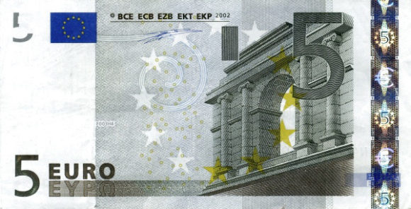 Рис. 13. 5 евро (2002), лицевая сторона и деталь